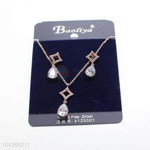 Good quality zircon necklace&earrings set