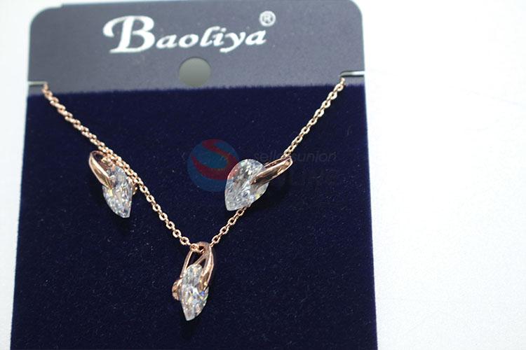 Unique design zircon necklace&earrings set