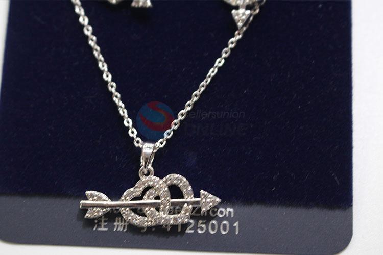 Factory supply zircon necklace&earrings set