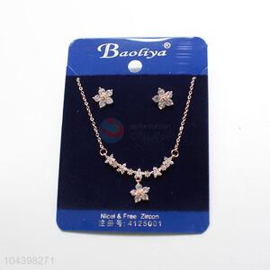 Professional factory zircon necklace&earrings set