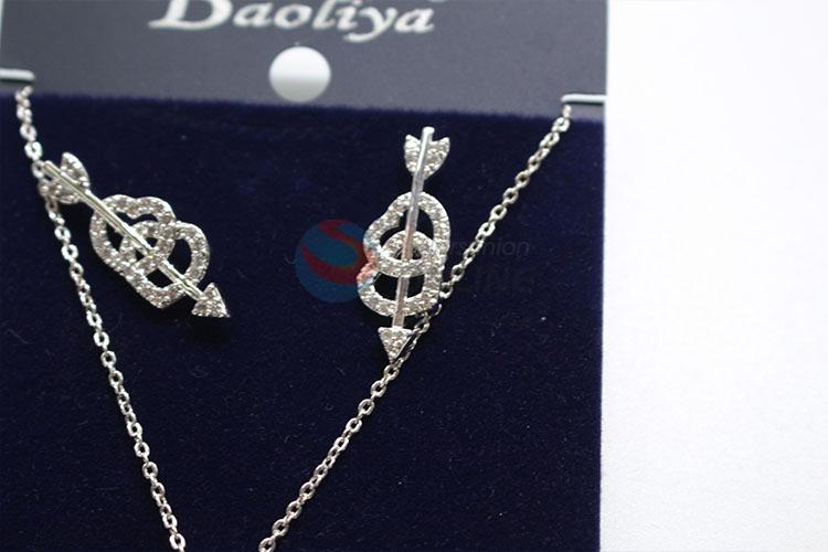 Factory supply zircon necklace&earrings set