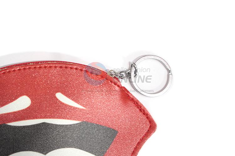 Customized cheap newest pvc lip printing coin bag