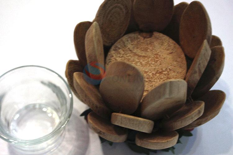 Popular promotional wooden lotus flower candleholder