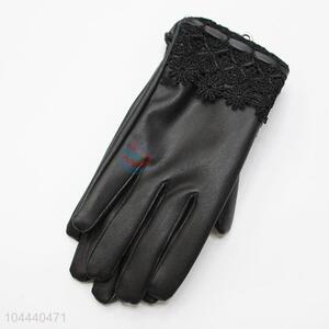 Reasonable Price Fashion Winter Warm Soft Women PU Gloves