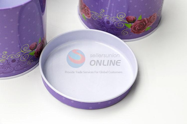 China Factory Tin Storage Box Set in Round Shape