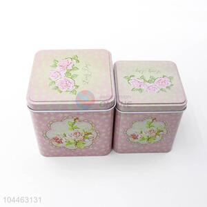 Cheap Price Square Shaped Tin Storage Box Containers Set