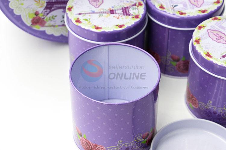 China Factory Tin Storage Box Set in Round Shape