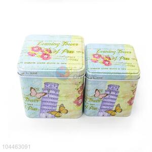 Hot Sale Square Shaped Tin Storage Box Containers Set