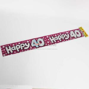 Happy 40 Birthday Party Banner