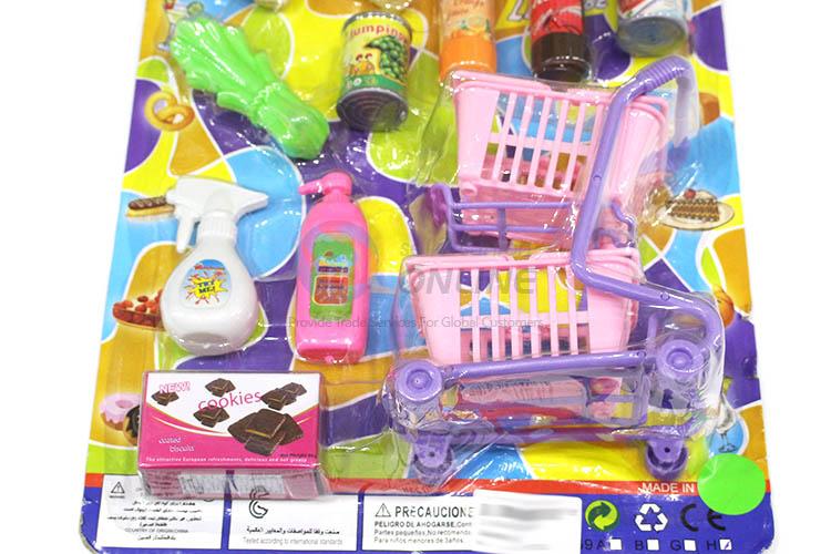 Fashion Design Mini Shopping Cart Kitchen Set Toy