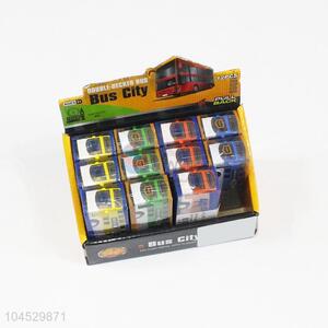 Wholesale cheap 12pcs double-deck bus toy