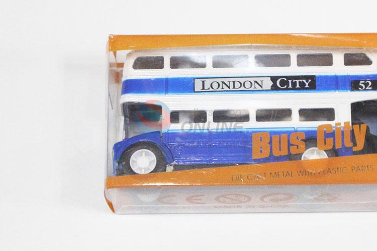 Good quality low price 12pcs alloy double-deck bus toy