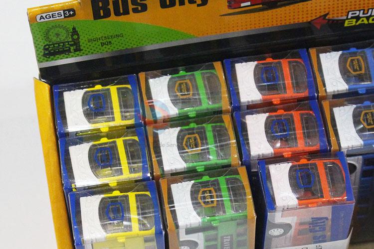 Wholesale cheap 12pcs double-deck bus toy