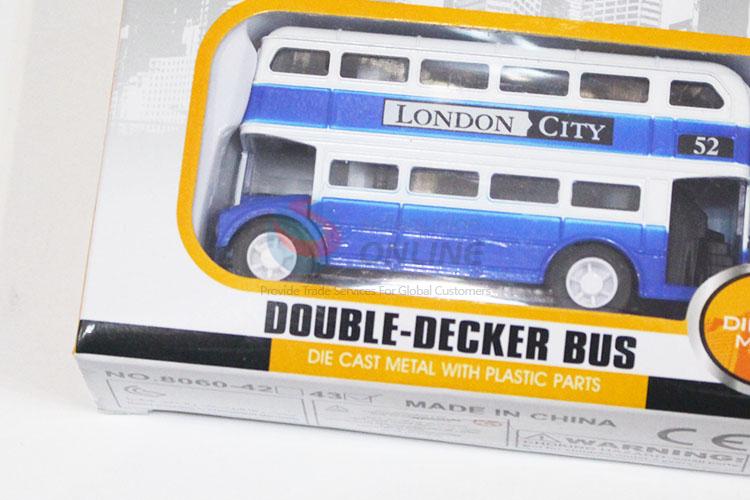 Low price good 12pcs alloy double-deck bus toy set