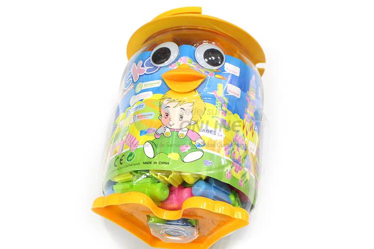 New Design 130 Pieces Plastic Building Block With Cartoon Penguin Barrel