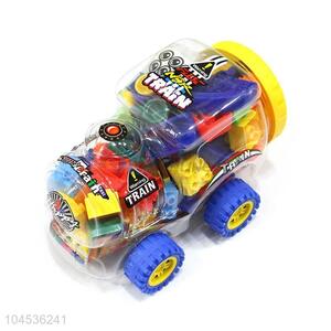 Cute Design Car Shape Barrel 52 Pieces Educational Building Block