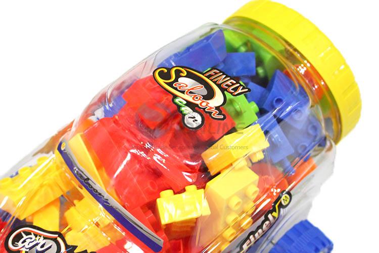 Cheap 80 Pieces Colorful Building Blocks With Car Shape Barrel