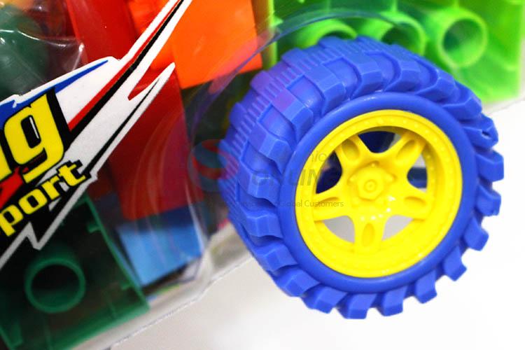 Latest 71 Pieces Plastic Building Block With Car Shape Barrel