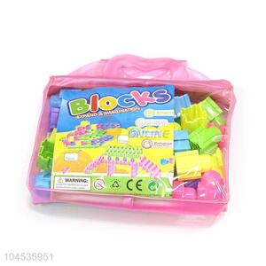 New Design Plastic Colorful 40 Pieces Building Block With Handbag