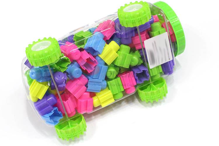 Delicate Design 90 Pieces Plastic Building Block With Car Shape Barrel