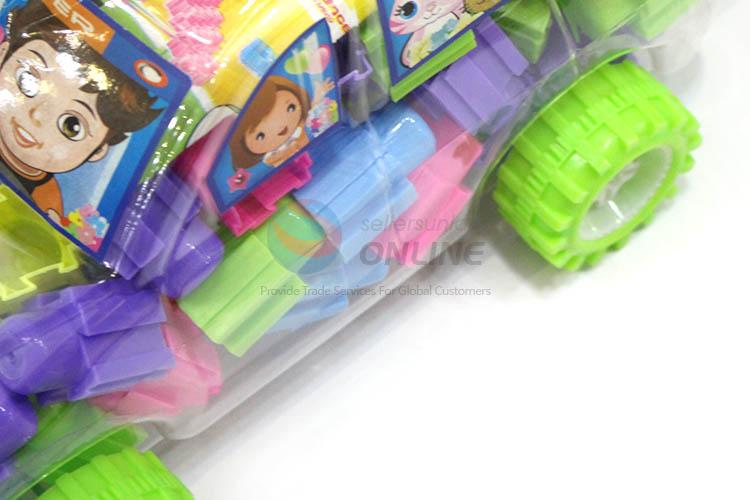 Delicate Design 90 Pieces Plastic Building Block With Car Shape Barrel