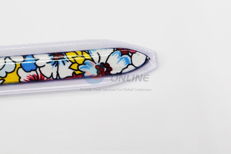 High sales colorful flower pattern glass nail file