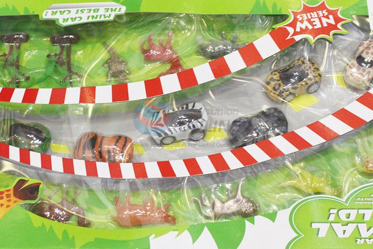 Popular Promotion Pull Back Toy Vehicle Kids Plastic Toy Car and Animals