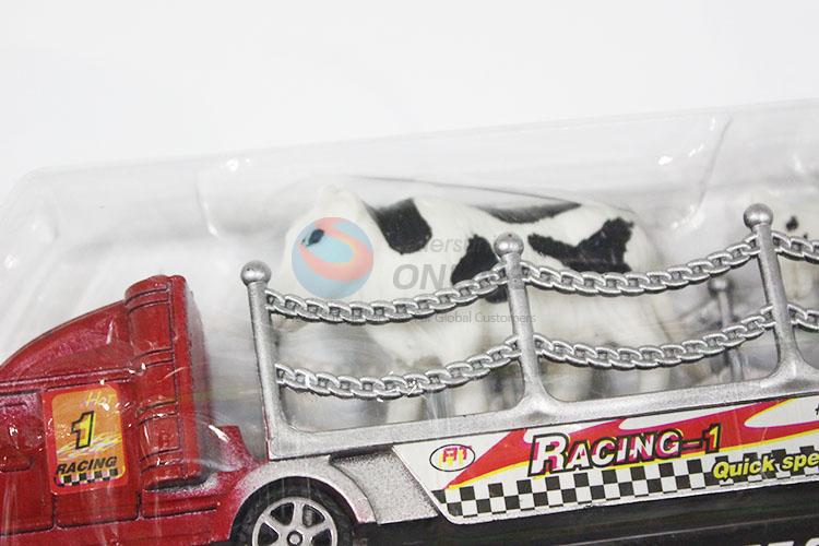 Fashion Style Plastic Inertial Truck Model Vehicle Toys with Cow and Zebra