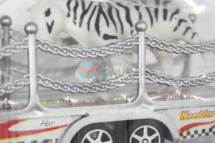 Fashion Style Plastic Inertial Truck Model Vehicle Toys with Cow and Zebra