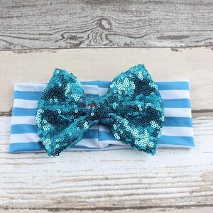 Hot Sale Lovely Bling Bling Bowknot Hairband For Baby