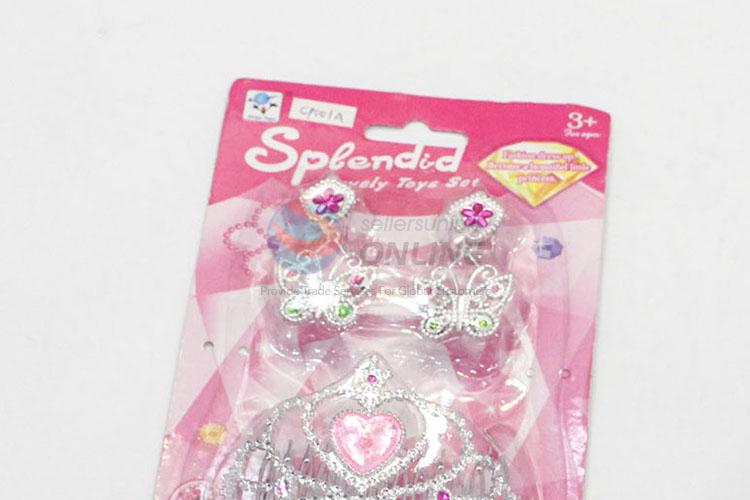 Wholesale Unique Design Attractive Plastic Princess Queen Crown Accessory Jewel for Girls