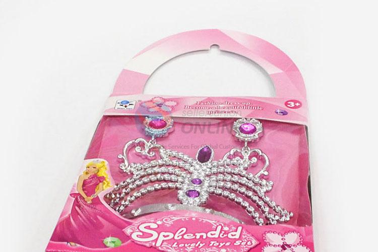 Wholesale Price Attractive Plastic Princess Queen Crown Accessory Jewel for Girls