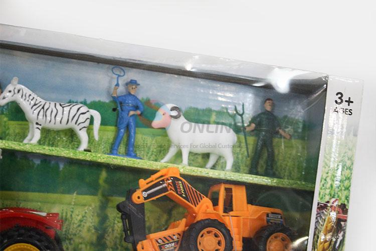 Durable Plastic Farm Truck Toy Set for Kids