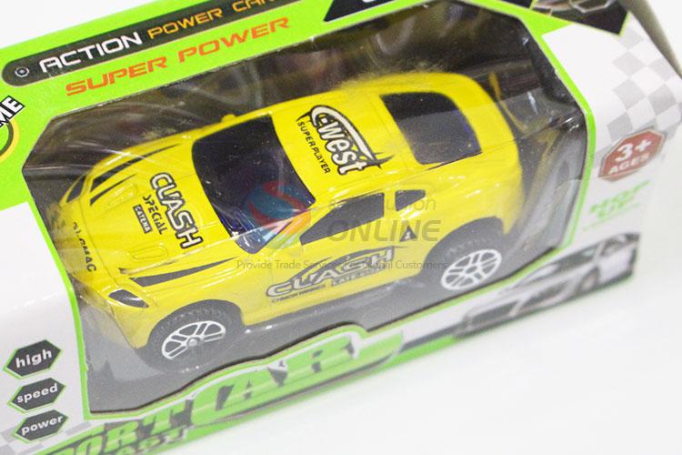 Factory Hot Sell Yellow Color Inertial Alloy Sports Racing Car