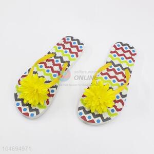 Flower women flip flops beach slippers with printing