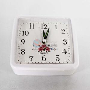 White Color Plastic Square Shaped Clock