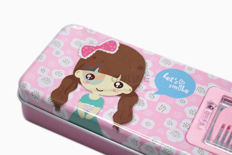 Wholesale cartoon printing pencil box with comb&mirror