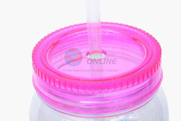 China wholesale plastic water bottle with straw