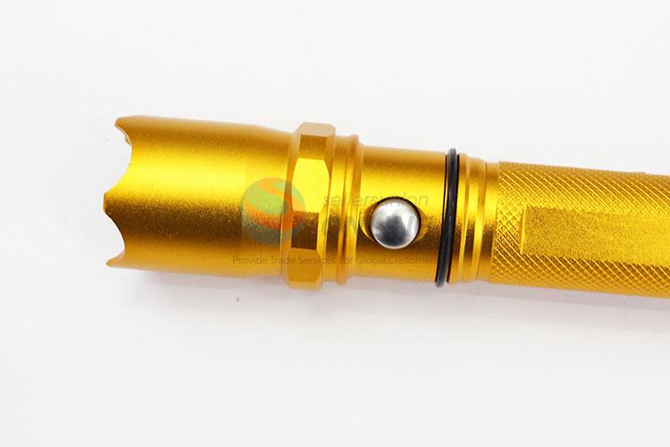 Personalized Safe Aluminum Alloy Golden Color Flashlight with T6 Lamp Bulb