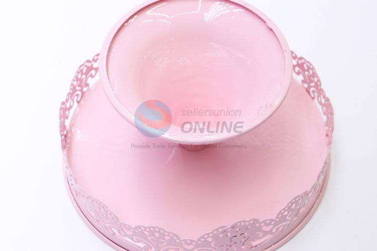 Portable Fashion Pink Color Kitchen Display Stand Cake Swivel Plate