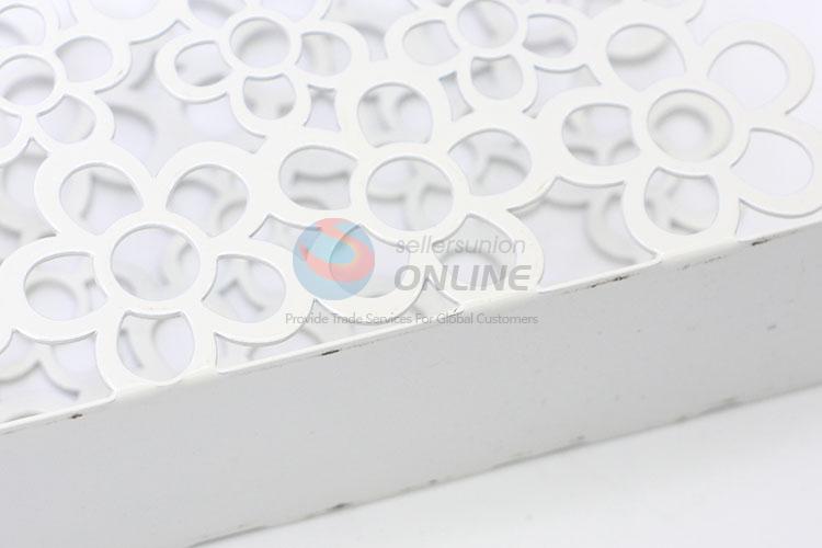 Hot Cute Hollowed-out Flower White Color Napkin Holder