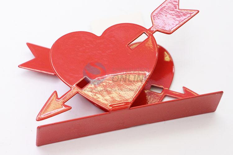 Simple Style Red Color Heart Shaped Napkin Holder