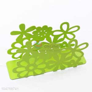 Cheap Price Wholesale Green Color Hollowed-out Flower Tissue Boxes Holder Dispenser Rack