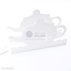 Factory Hot Sell Hollowed-out Teapot Shaped Iron Napkin Holder