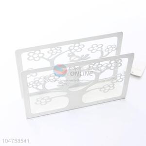 Factory Wholesale White Color Hollowed-out Tree Tissue Boxes Holder Dispenser Rack