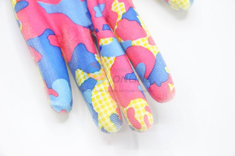 Colorful Pattern PU Working Gloves Protective Gloves Safety Gloves