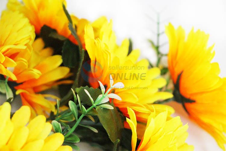 Long Stripe Artificial Yellow Flowers Wedding Party Festival Decoration