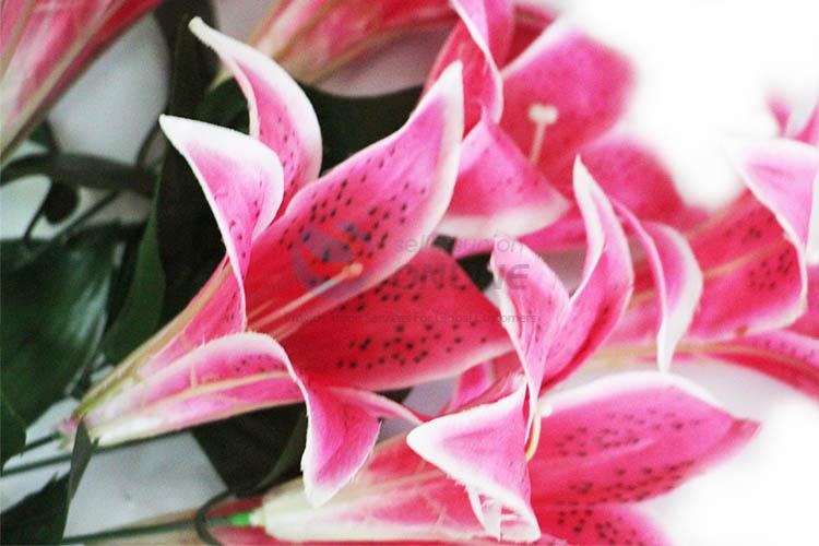 Pink Color Fake Lily Garden Decorative Flowers