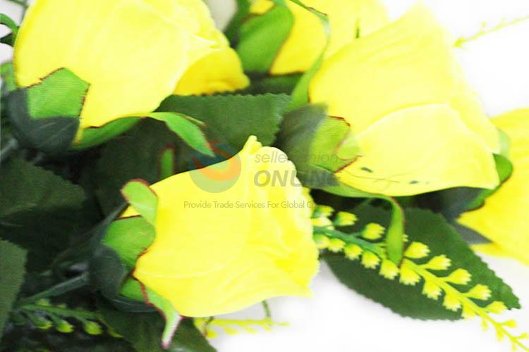 Yellow Color Roses Flower Appliques Sewing Handmade for Home Wedding Party