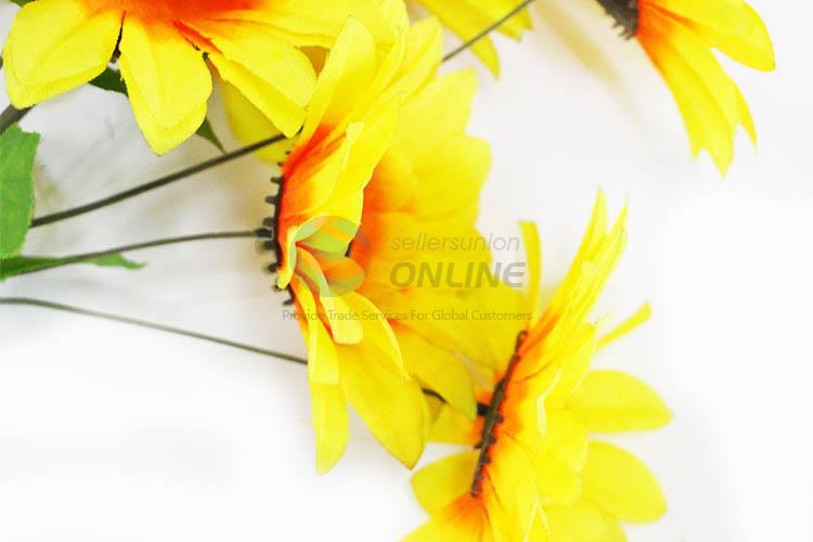 A Bunch of Yellow Color Artificial Fake Flowers